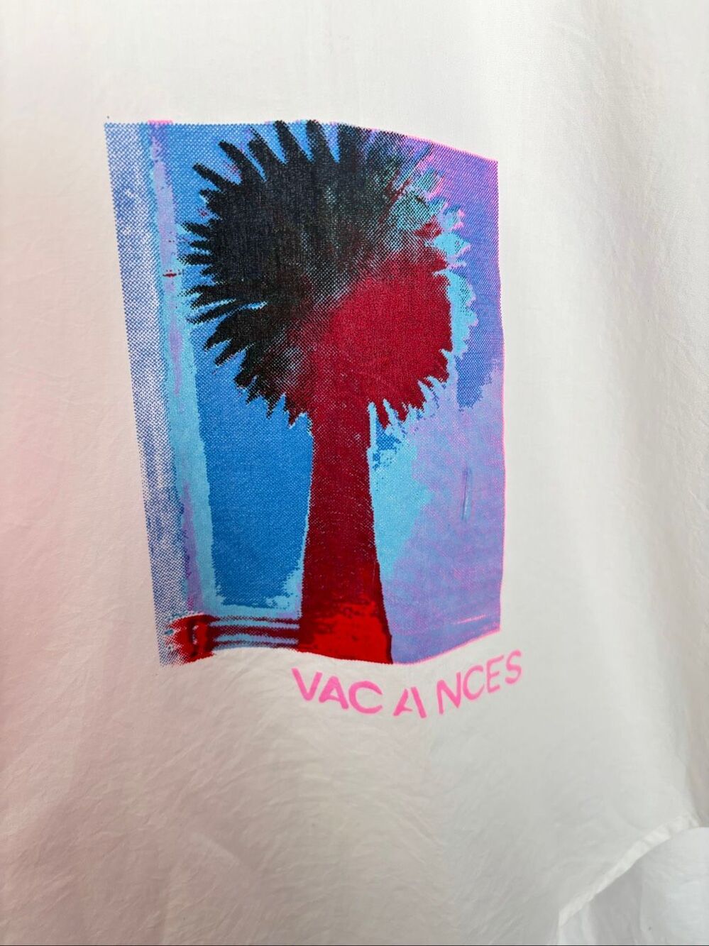 Kerri Rosenthal Soleil Jack Shirt White Pink Wearable Art Cotton Poplin XL - Picture 6 of 12